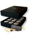 A selection of Nespresso compatible capsules in a gift box